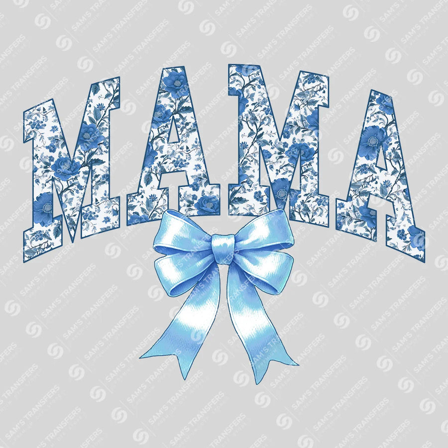 Mama Blue Floral Ready-to-Press DTF Transfer | SAT00467
