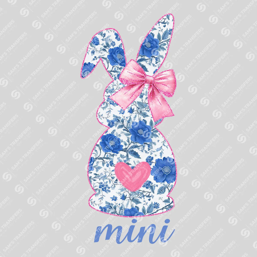 Mini Blue Bunny Ready-to-Press DTF Transfer | SAT00469