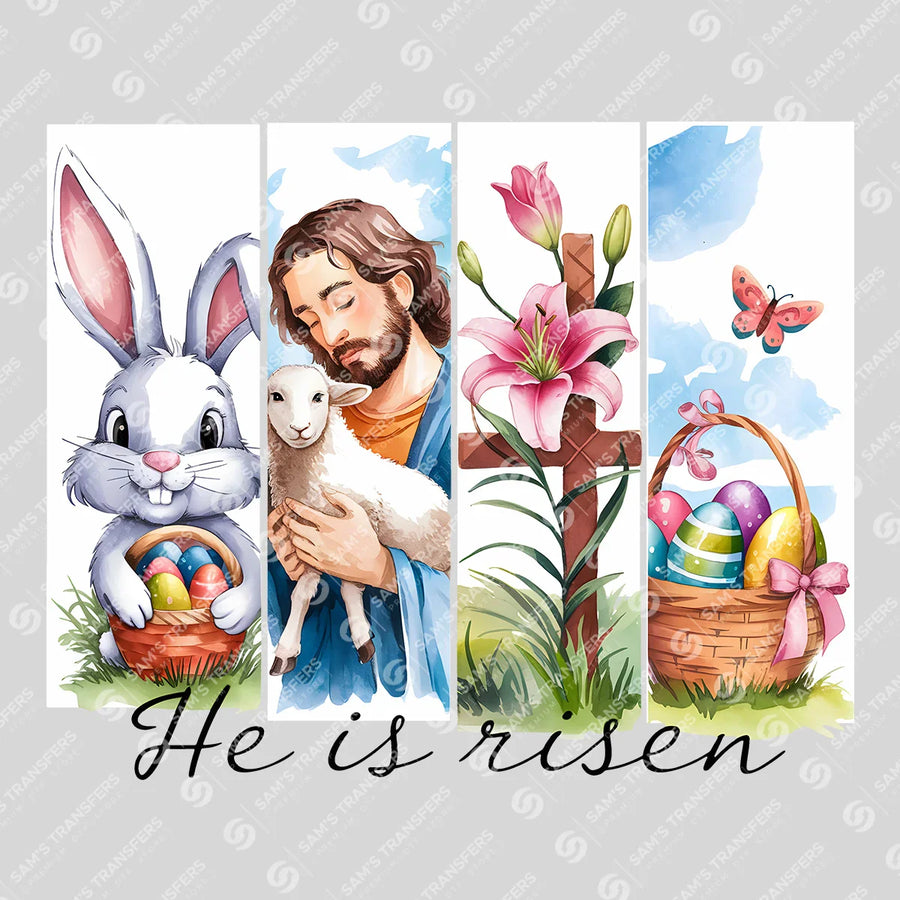 He Is Risen Panels Ready-to-Press DTF Transfer | SAT00473