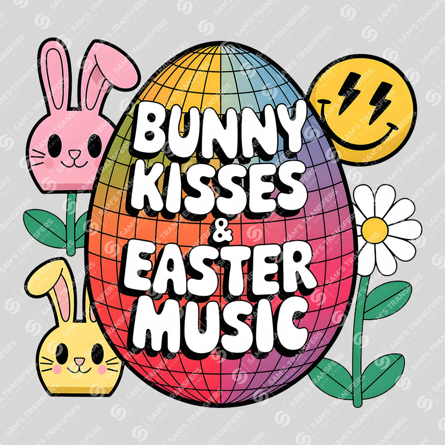 Bunny Kisses and Easter Music Ready-to-Press DTF Transfer | SAT00479