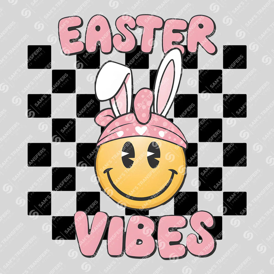 Easter Vibes Smiley Ready-to-Press DTF Transfer | SAT00482