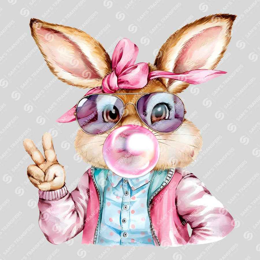 Bubblegum Bunny Jacket Ready-to-Press DTF Transfer | SAT00486