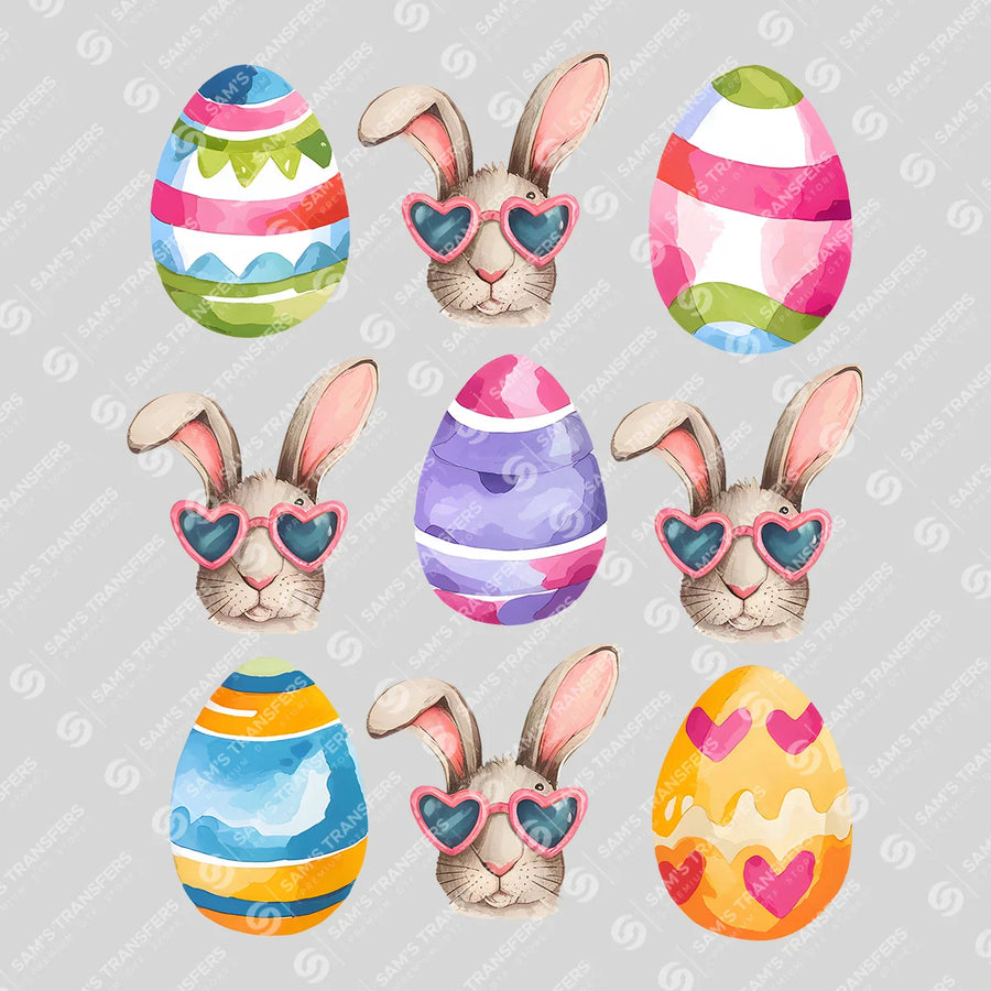 Easter Egg Bunny Shades Ready-to-Press DTF Transfer | SAT00527