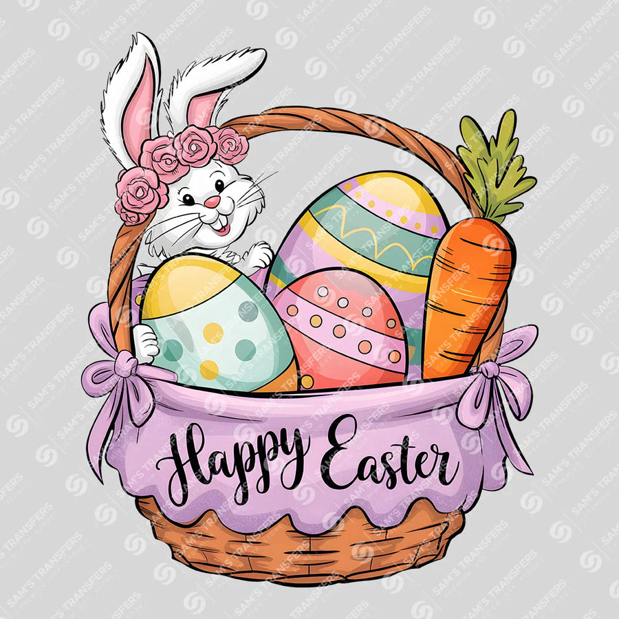 Happy Easter Basket Ready-to-Press DTF Transfer | SAT00533