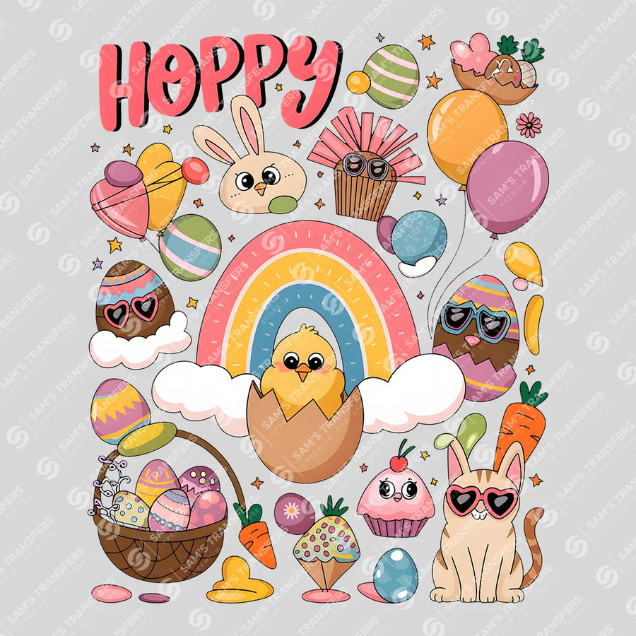 Hoppy Easter Collage Ready-to-Press DTF Transfer | SAT00583