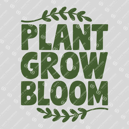 Apparel featuring a Plant Grow Bloom-themed DTF transfer.