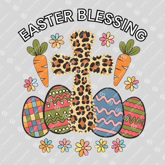 Apparel featuring a Easter Blessing-themed DTF transfer.