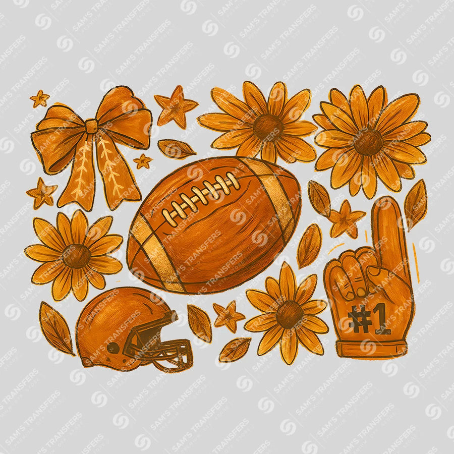 Football Sunflower Ready-to-Press DTF Transfer | SAT00646