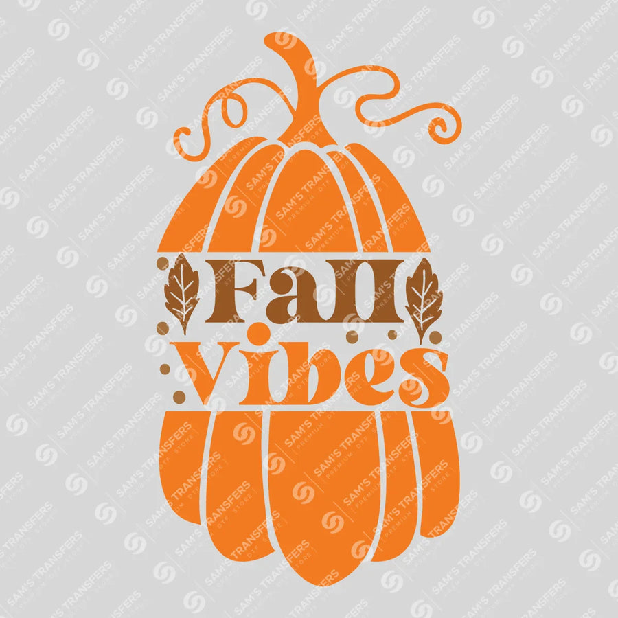 Fall Vibes Pumpkin Ready-to-Press DTF Transfer | SAT00663