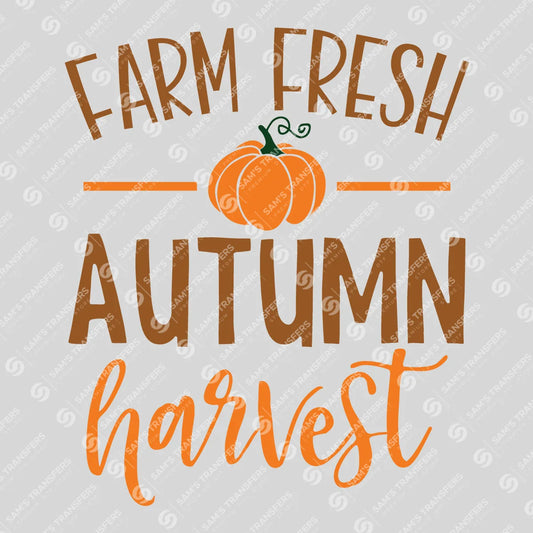 Apparel featuring a Farm Fresh Autumn Harvest-themed DTF transfer.