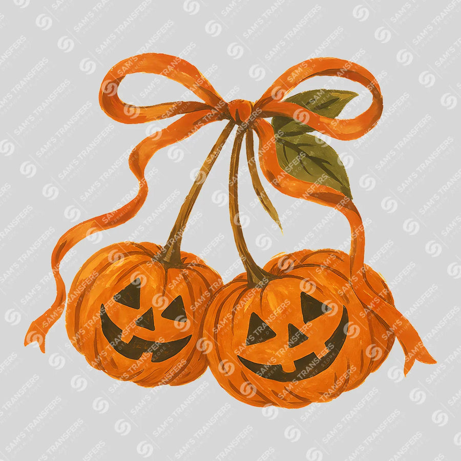 Jack O Lantern Bow Ready-to-Press DTF Transfer | SAT00670