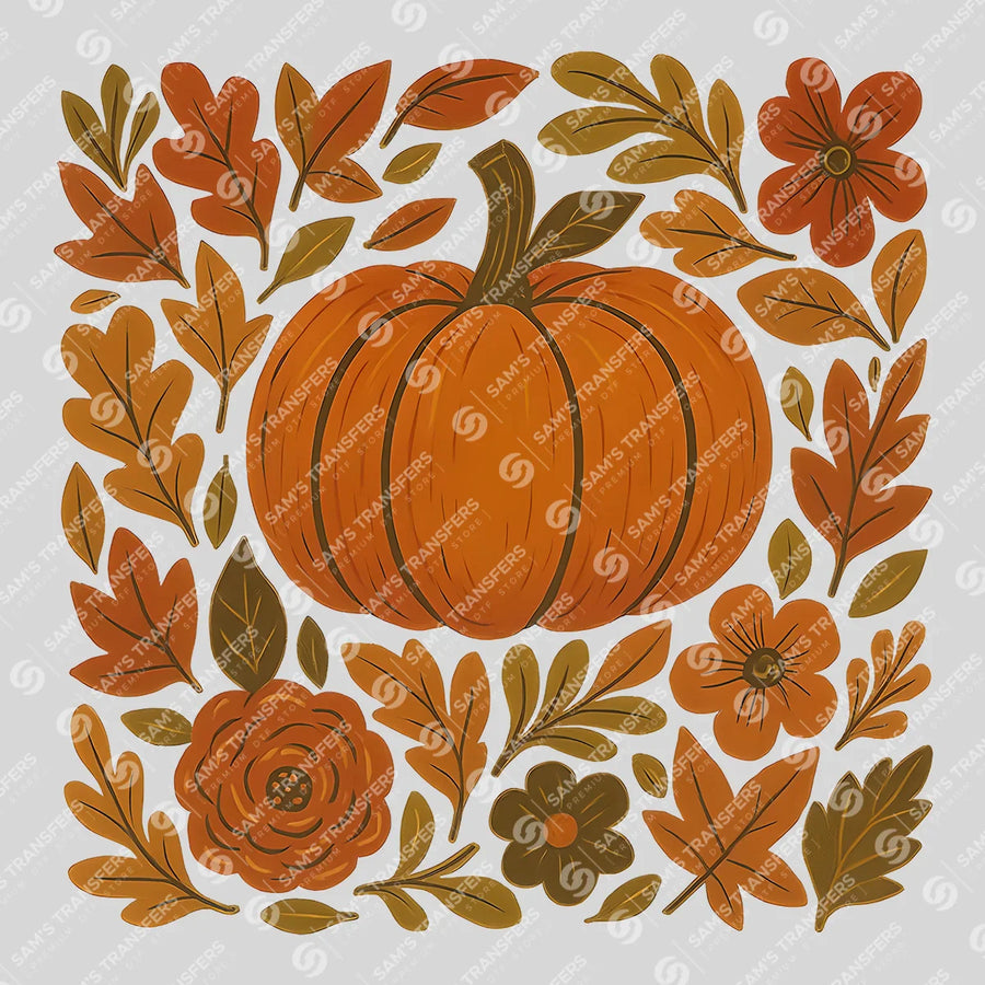 Boho Autumn Pumpkin Ready-to-Press DTF Transfer | SAT00678