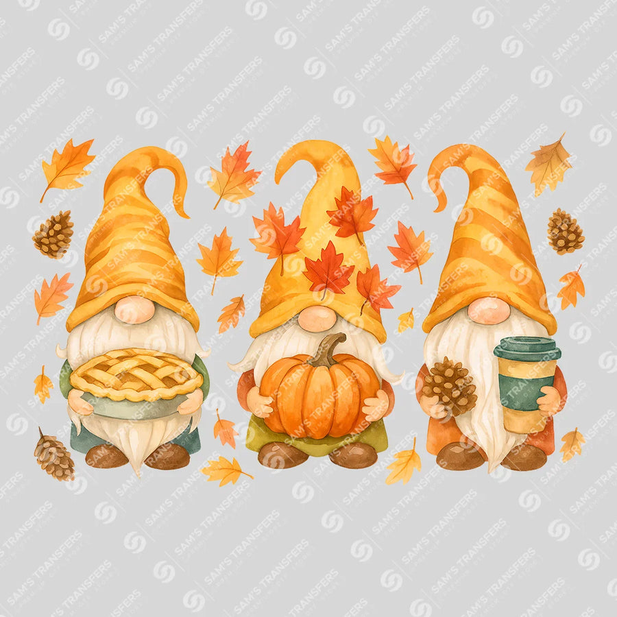 Fall Gnome Trio Ready-to-Press DTF Transfer | SAT00690
