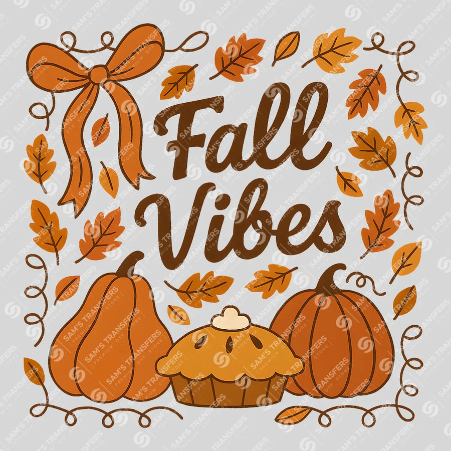 Fall Vibes Leaves Frame Ready-to-Press DTF Transfer | SAT00692