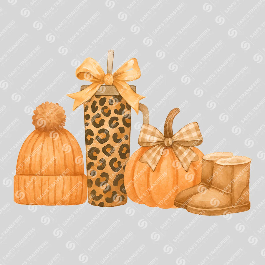 Fall Essentials Leopard Tumbler Ready-to-Press DTF Transfer | SAT00693
