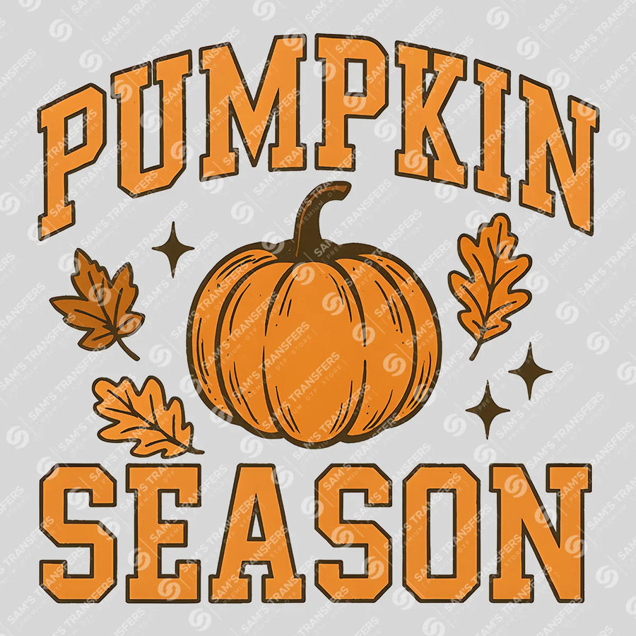 Pumpkin Season Varsity Ready-to-Press DTF Transfer | SAT00698