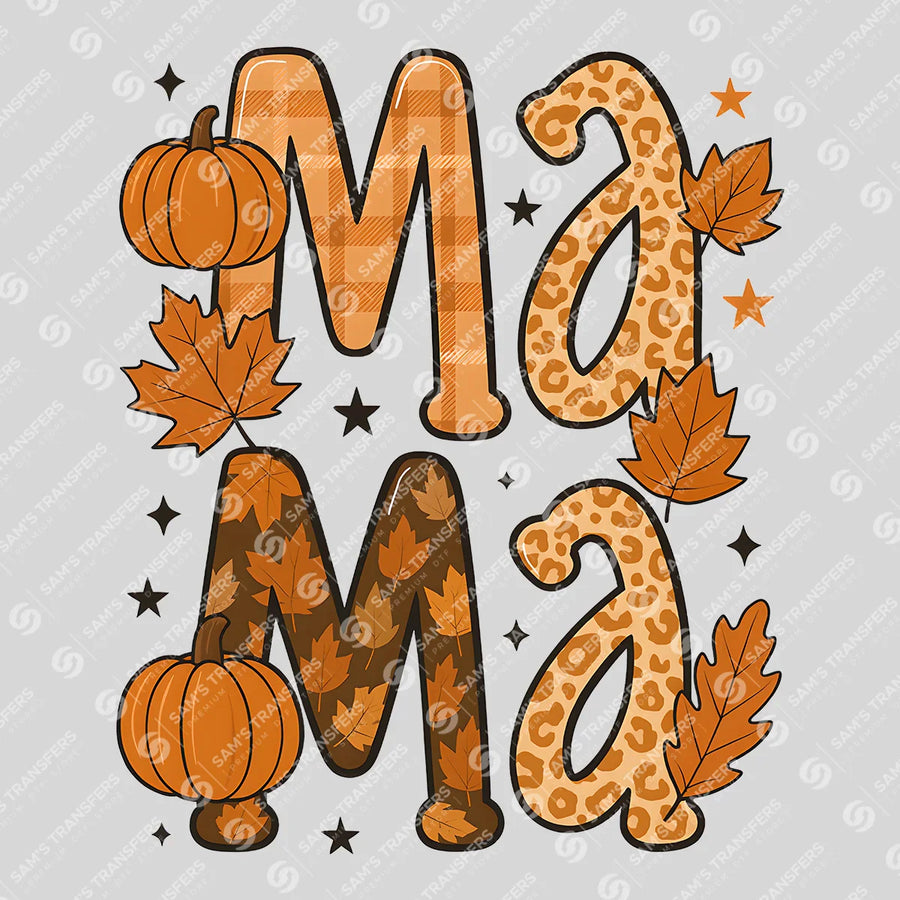 Mama Leopard Pumpkin Ready-to-Press DTF Transfer | SAT00701