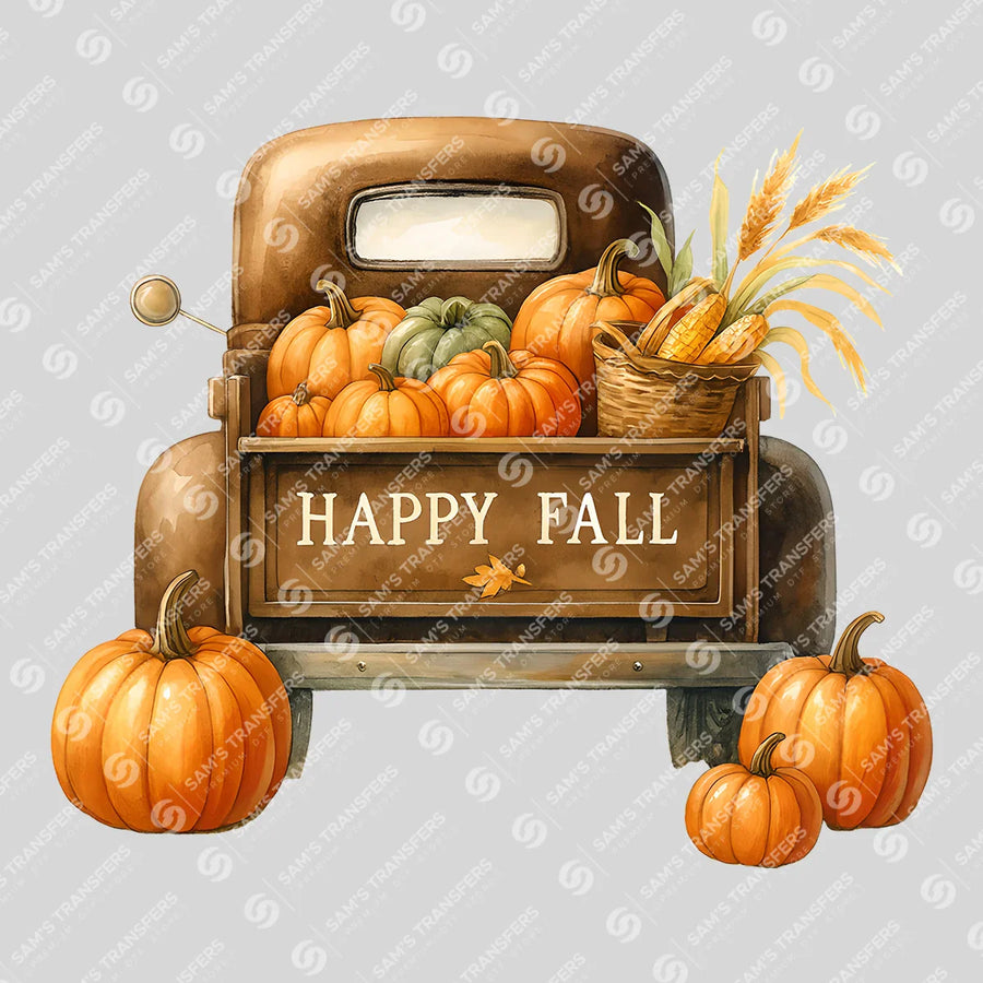 Happy Fall Truck Ready-to-Press DTF Transfer | SAT00702