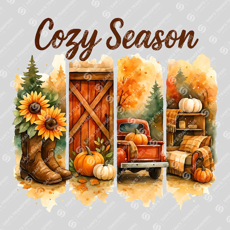 Cozy Season Farm Scene Ready-to-Press DTF Transfer | SAT00706
