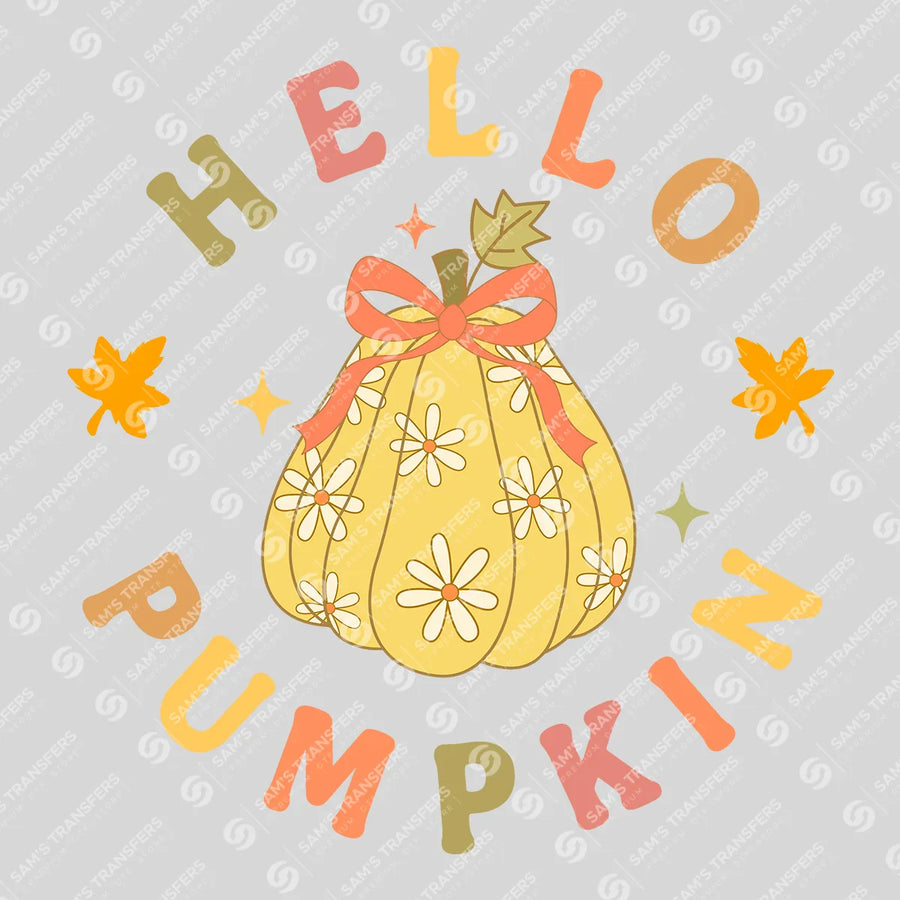 Hello Pumpkin Daisy Ready-to-Press DTF Transfer | SAT00728