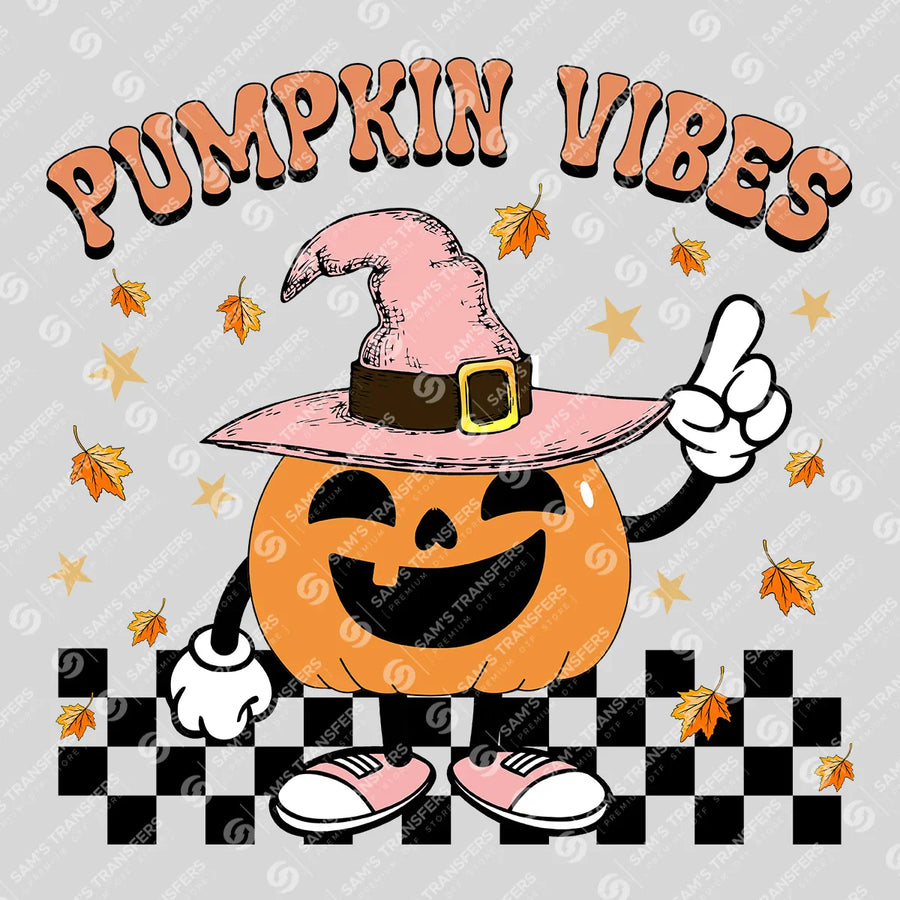 Pumpkin Vibes Witch Hat Ready-to-Press DTF Transfer | SAT00735