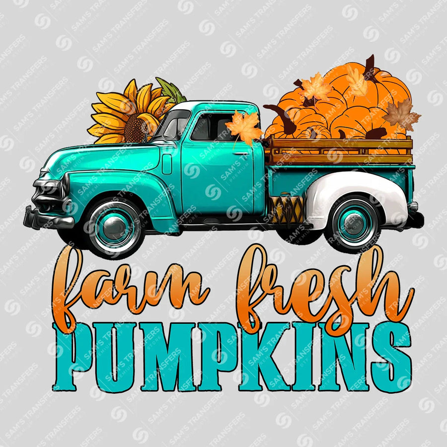 Farm Fresh Pumpkins Truck Ready-to-Press DTF Transfer | SAT00737