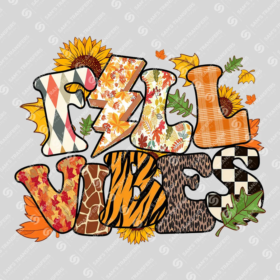 Fall Vibes Sunflower Ready-to-Press DTF Transfer | SAT00739