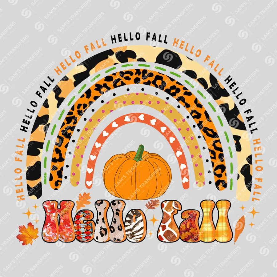 Hello Fall Rainbow Ready-to-Press DTF Transfer | SAT00745