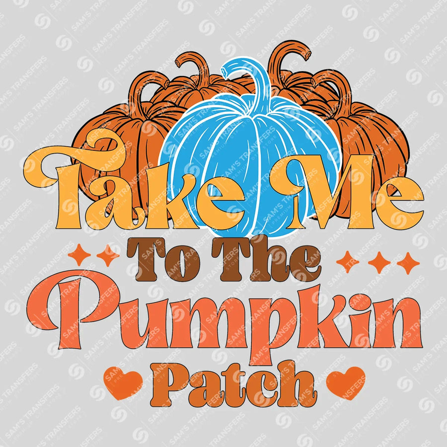 Take Me To The Pumpkin Patch Blue Ready-to-Press DTF Transfer | SAT00756
