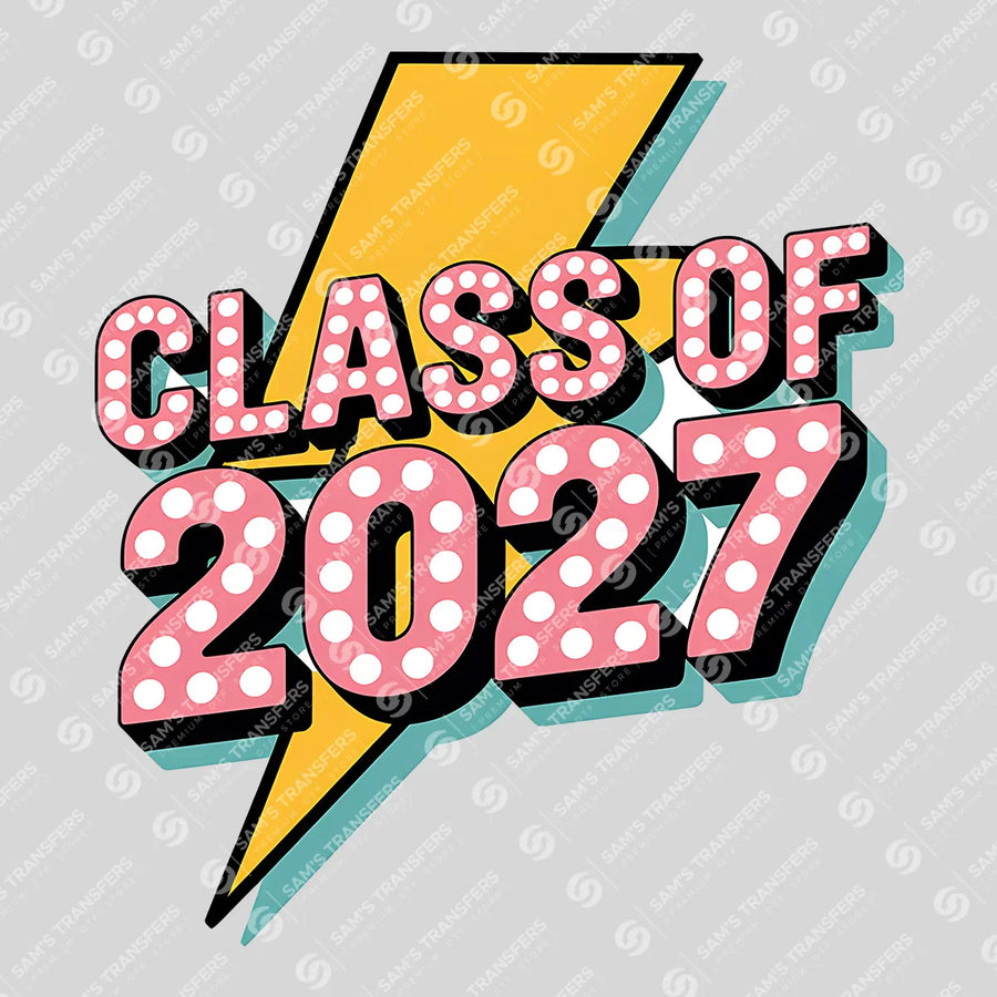 Class Of 2027 Lightning Bolt Ready-to-Press DTF Transfer | SAT00783