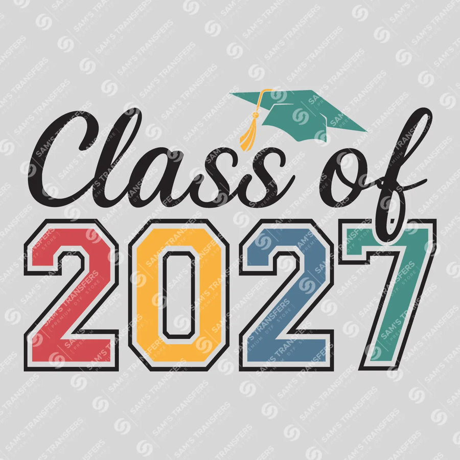 Class Of 2027 Colorful Varsity Ready-to-Press DTF Transfer | SAT00801