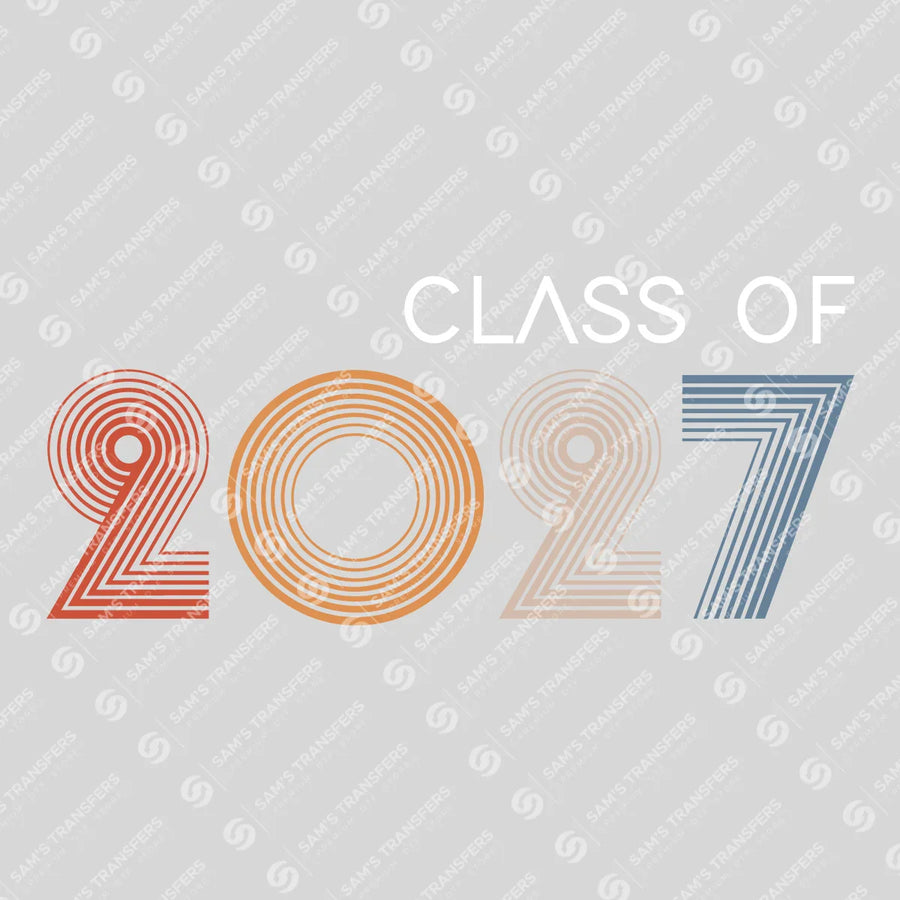 Class Of 2027 Retro Lines Ready-to-Press DTF Transfer | SAT00802