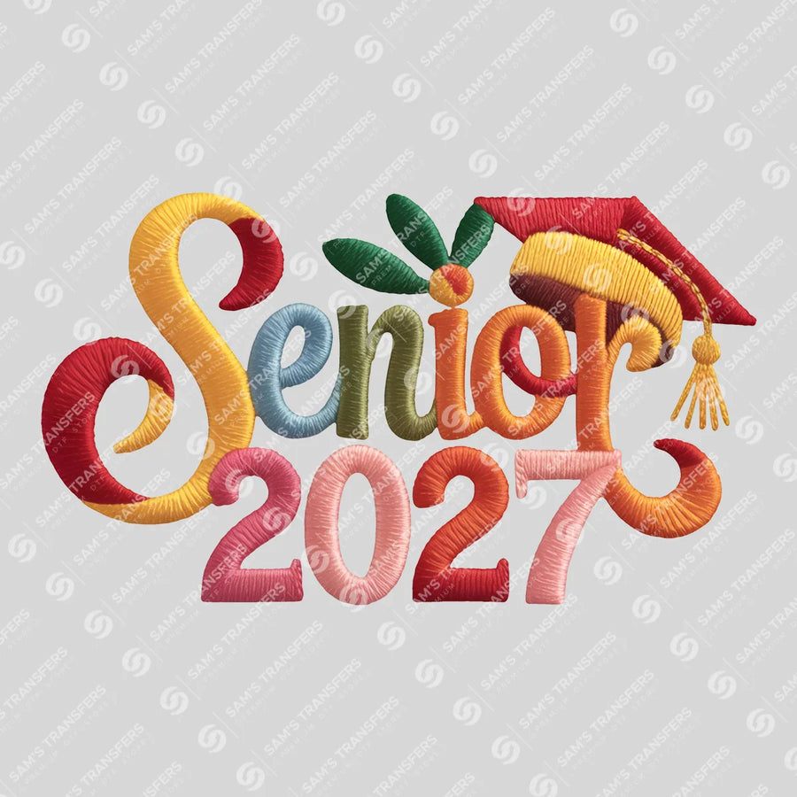 Senior 2027 Embroidery Ready-to-Press DTF Transfer | SAT00807