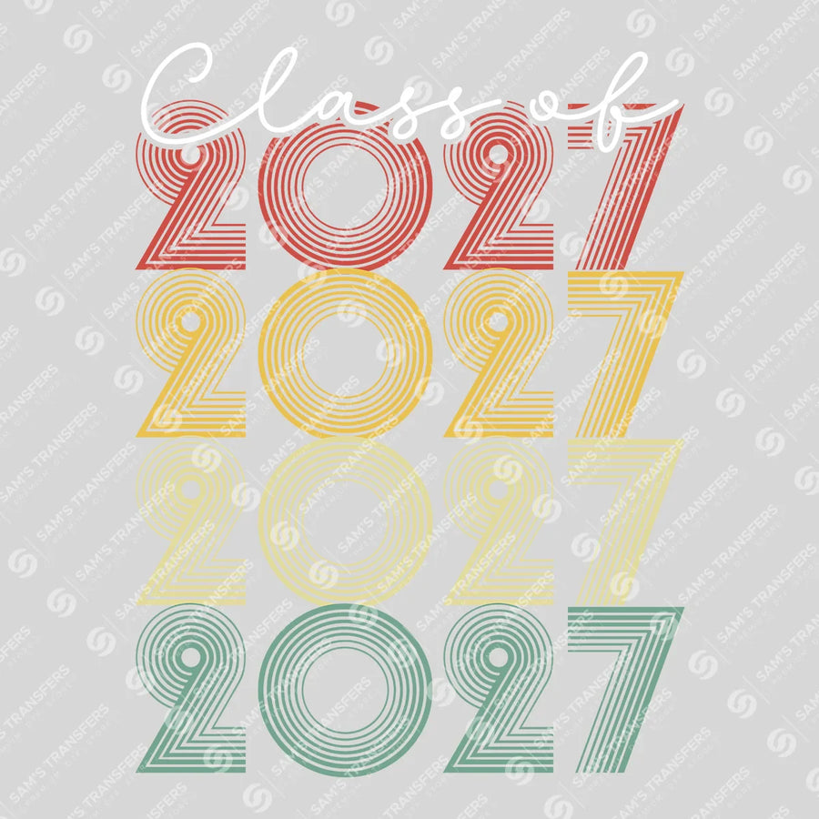 Class Of 2027 Retro Reflection Ready-to-Press DTF Transfer | SAT00809