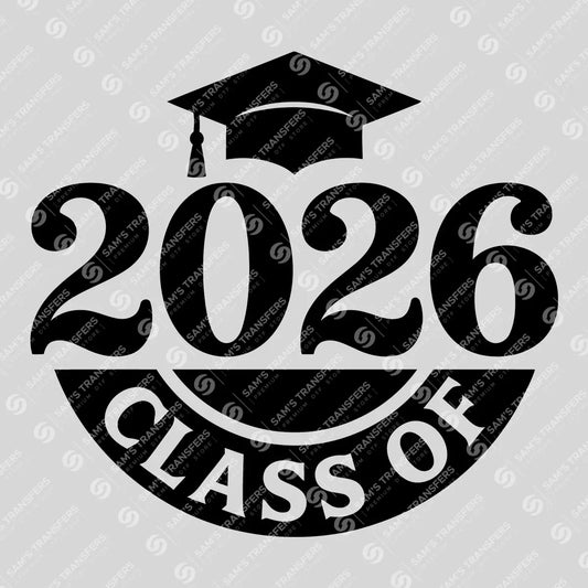 Apparel featuring a Class Of 2026 Circle Badge-themed DTF transfer.