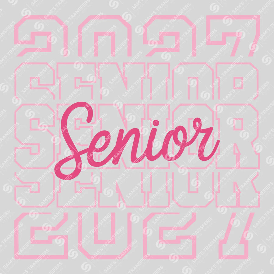 Senior 2027 Pink Echo Ready-to-Press DTF Transfer | SAT00848