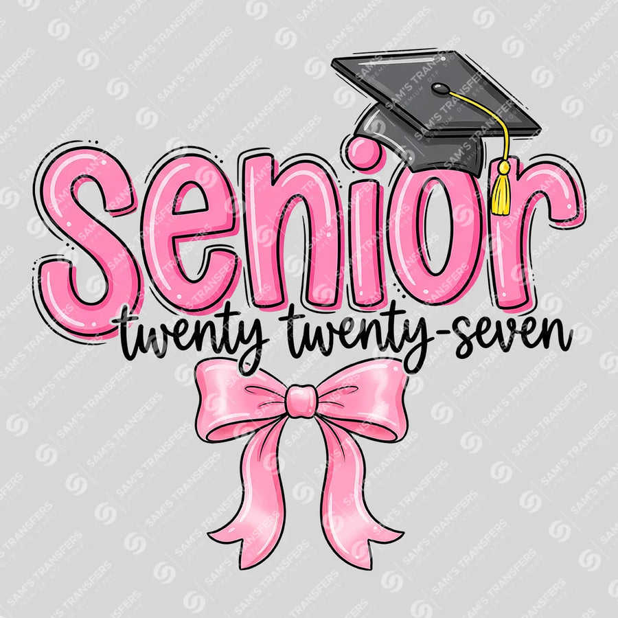 Senior Twenty Twenty Seven Bow Ready-to-Press DTF Transfer | SAT00856
