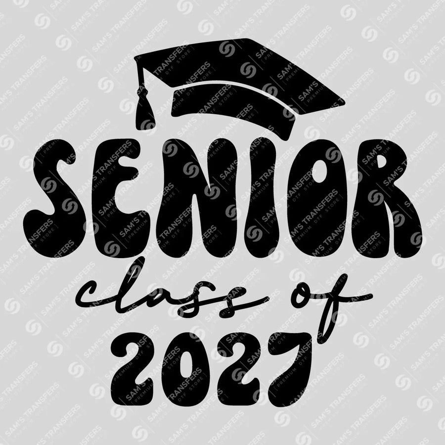 Senior Class Of 2027 Retro Bubble Ready-to-Press DTF Transfer | SAT00869