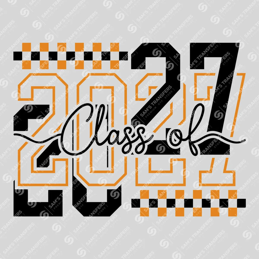 Class Of 2027 Checkered Varsity Ready-to-Press DTF Transfer | SAT00873