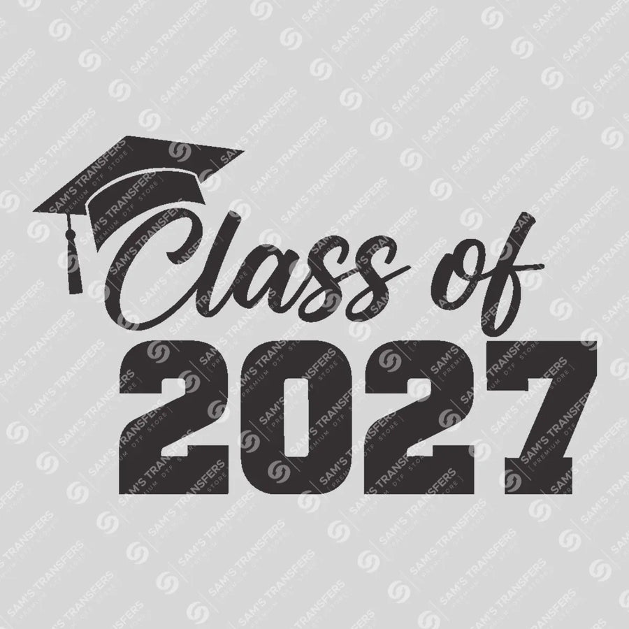 Class Of 2027 Cap Bold Ready-to-Press DTF Transfer | SAT00882