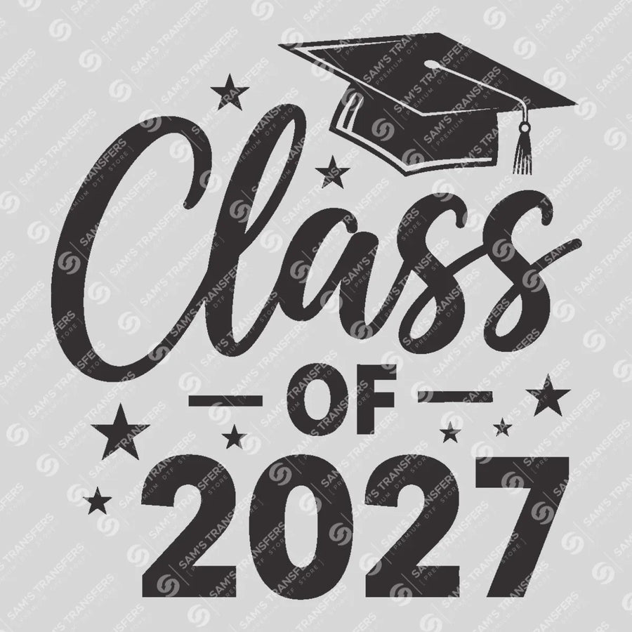 Class Of 2027 Cap Stars Ready-to-Press DTF Transfer | SAT00885