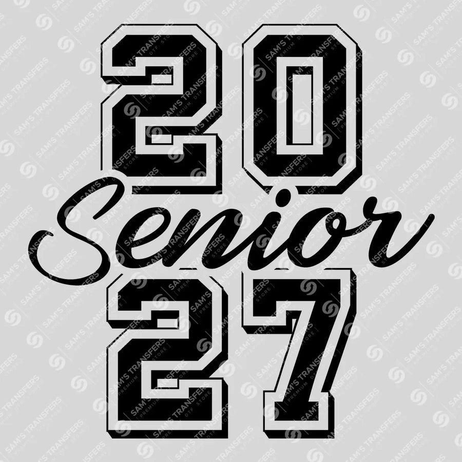 Senior 2027 Stacked Outline Ready-to-Press DTF Transfer | SAT00897