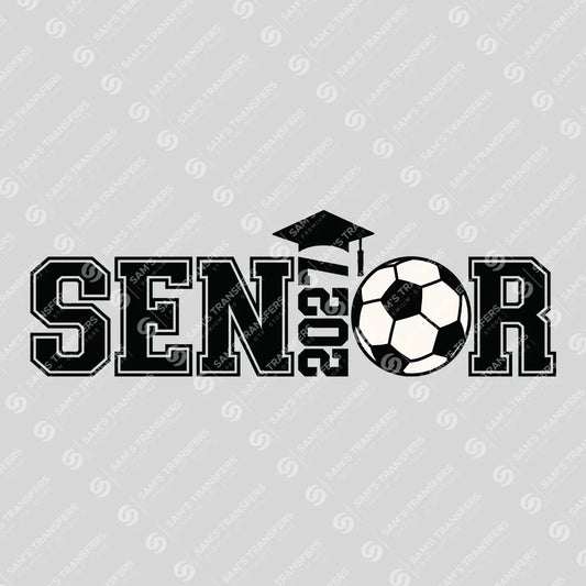 Apparel featuring a Senior 2027 Soccer-themed DTF transfer.
