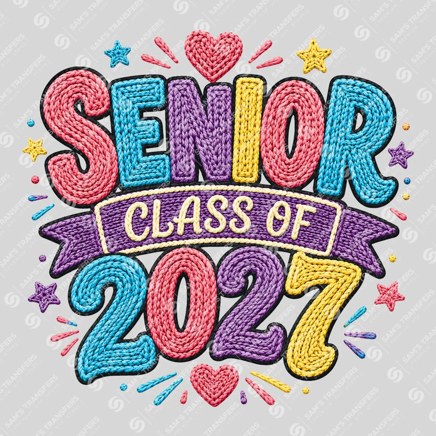 Senior Class Of 2027 Knit Ready-to-Press DTF Transfer | SAT00939