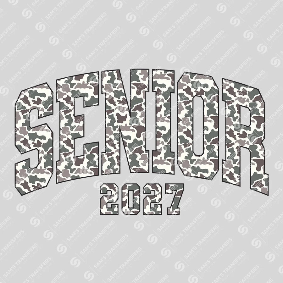 Senior 2027 Snow Camo Ready-to-Press DTF Transfer | SAT00946