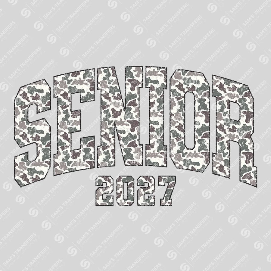 Senior 2027 Gray Camo Ready-to-Press DTF Transfer | SAT00947