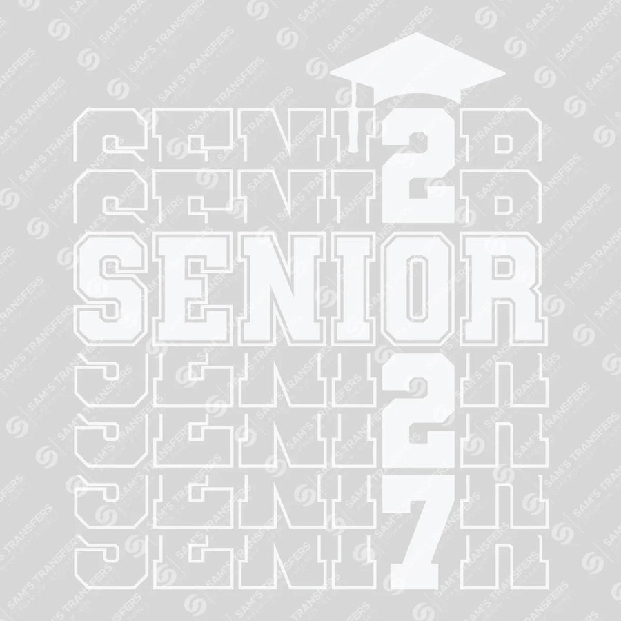 Senior 2027 White Echo Ready-to-Press DTF Transfer | SAT00951