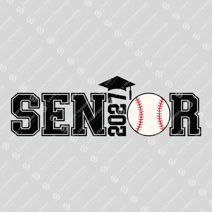 Senior 2027 Baseball Black Ready-to-Press DTF Transfer | SAT00953
