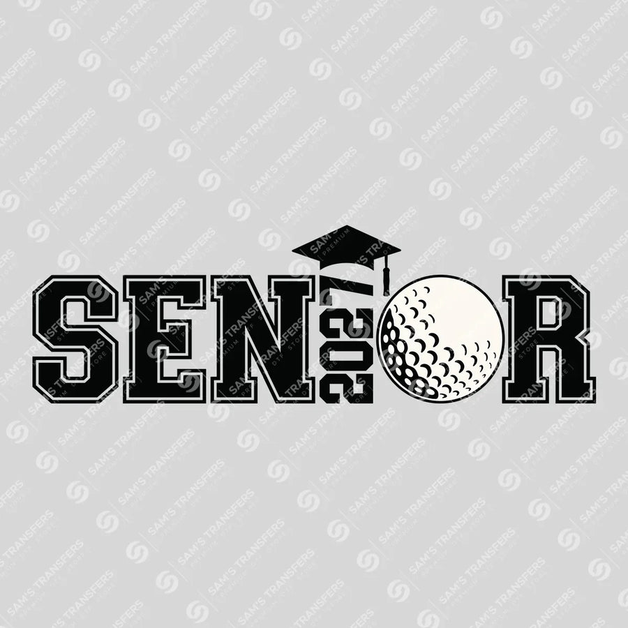 Senior 2027 Golf Black Ready-to-Press DTF Transfer | SAT00961