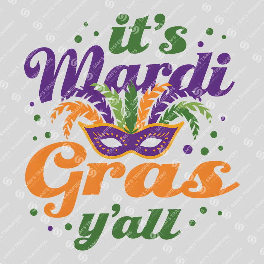 Mardi Gras Carnival Mask Ready-to-Press DTF Transfer | SAT01154